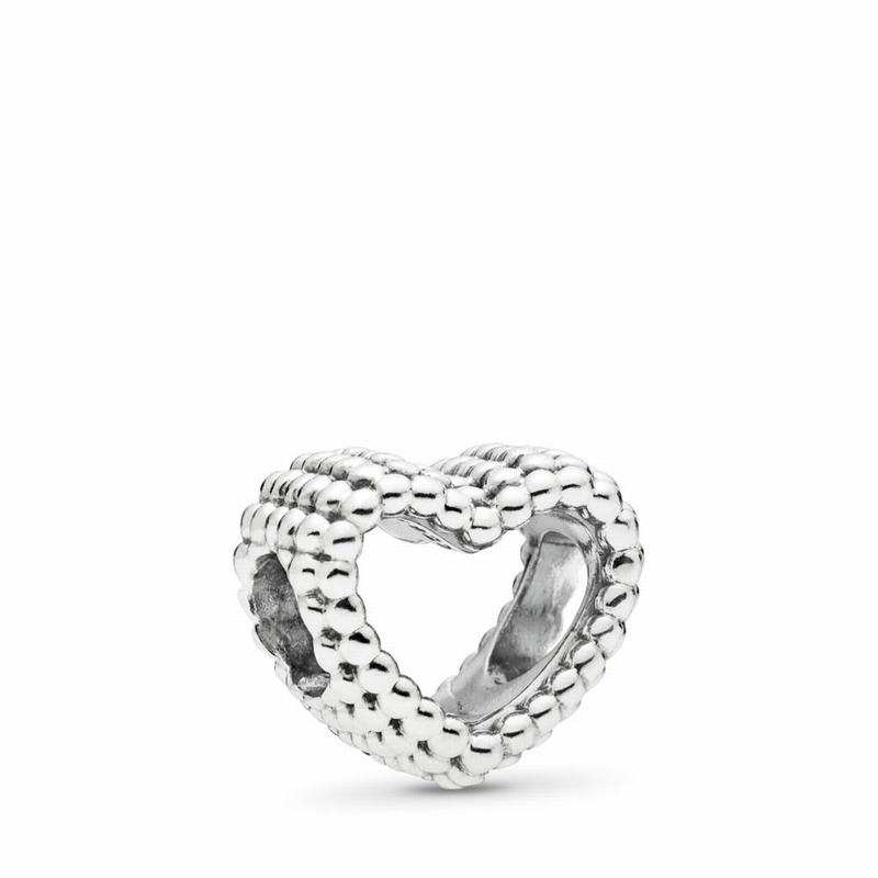 Pandora Beaded Heart Charm Ireland - Sterling Silver - 870361GKY